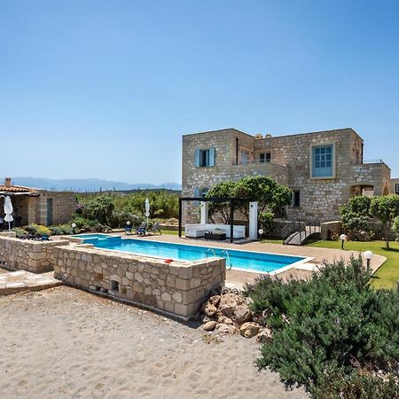 Beachfront Villa Turquoise With Private Pool, Bbq And Ping Pong Table Chania  Екстер'єр фото