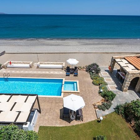 Beachfront Villa Turquoise With Private Pool, Bbq And Ping Pong Table Chania  Екстер'єр фото